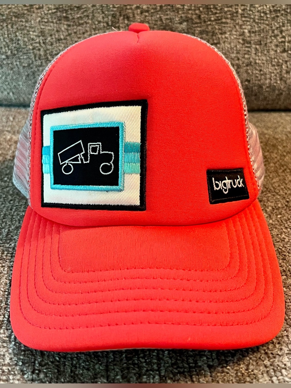 Classic Big Truck Lake Tahoe Trucker Hat in Red/White/Blue Snap Back